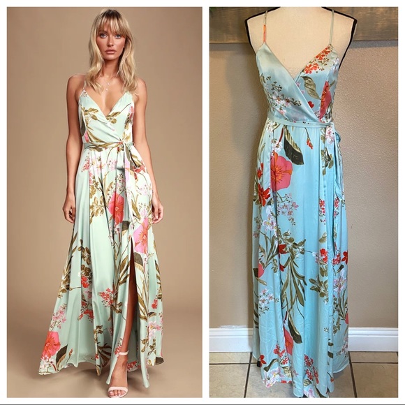green emerald velvet dress Roma Label | Women's Sienna Maxi Emerald (Green Flowers Print, Size Xs)